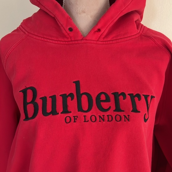Oversized Distressed Vintage Burberry Hoodie - Picture 2 of 8